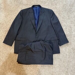 Jack Victor Suit Mens 50R 44x27 Gray Pinstripe Wool 2 Piece Jacket Pants Canada